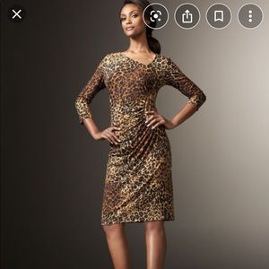 Lafayette 148 NY Leopard Print Dress Size 10